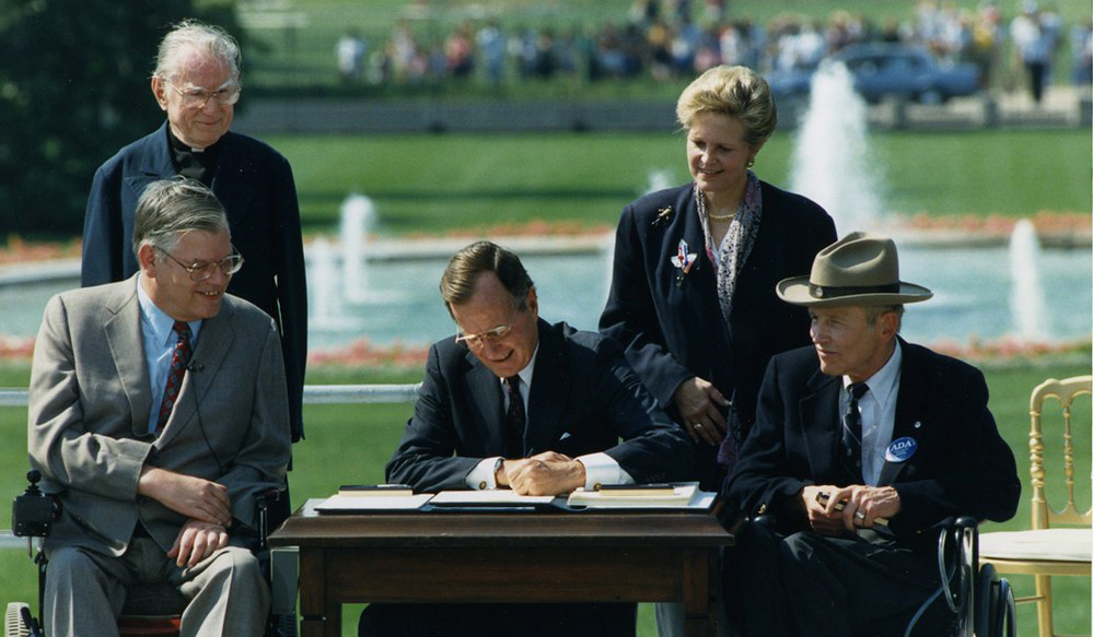 President Bush signed the ADA document